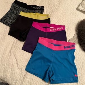 Bundle of 4 Nike pro shorts